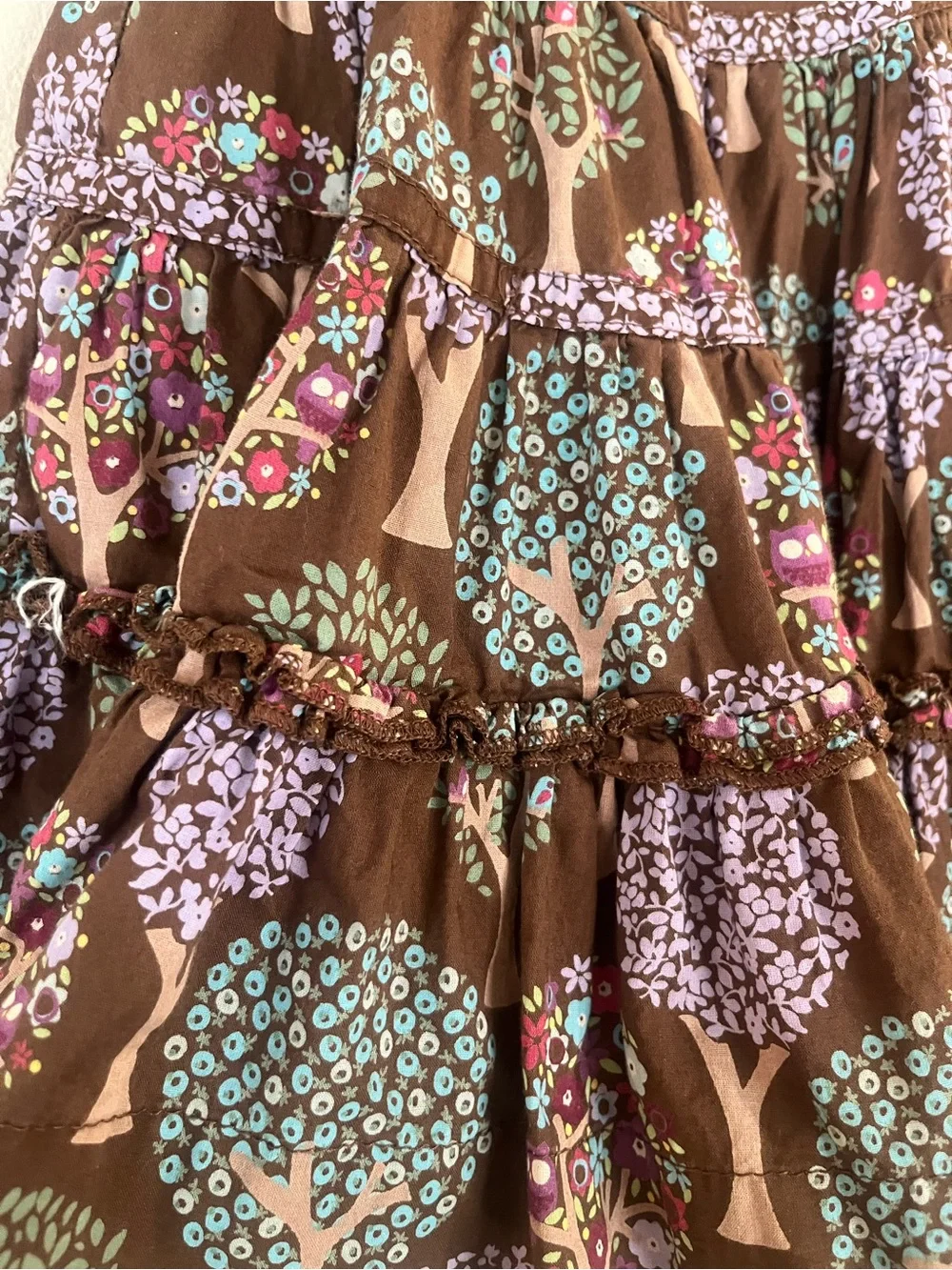 Baby Gap Brown Tiered Tree and Owl Swing Dress - Fall, Autumn